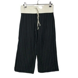 Lululemon Relaxed Fit Crop Y2K Black & White Pinstripe Athletic Pants 4
